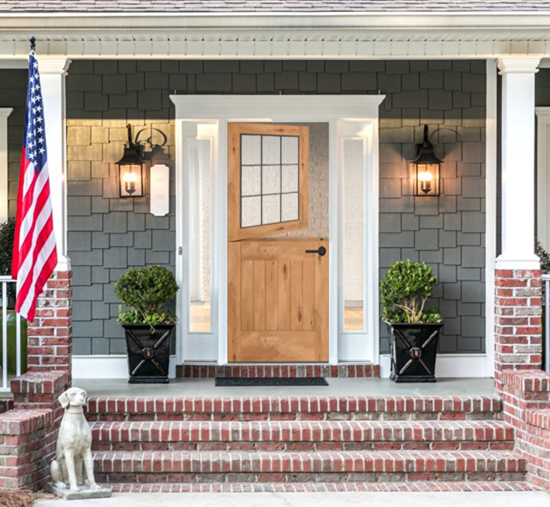 Farmhouse Dutch Exterior Door With Sidelights And Transom Window Rustica